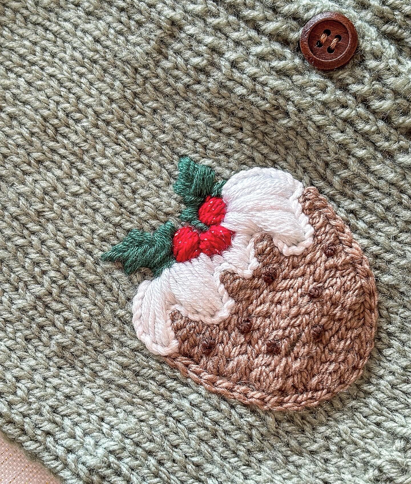 Christmas Pudding cardigan - 3 to 6 months