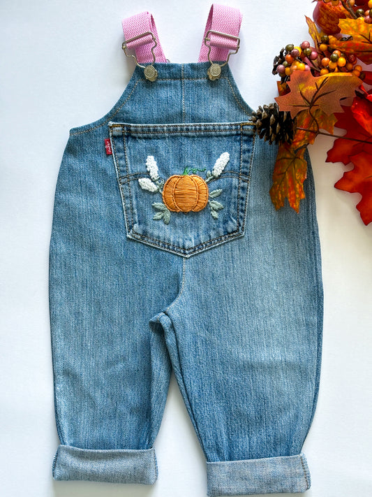 Pumpkin Dungarees, 6-12 months