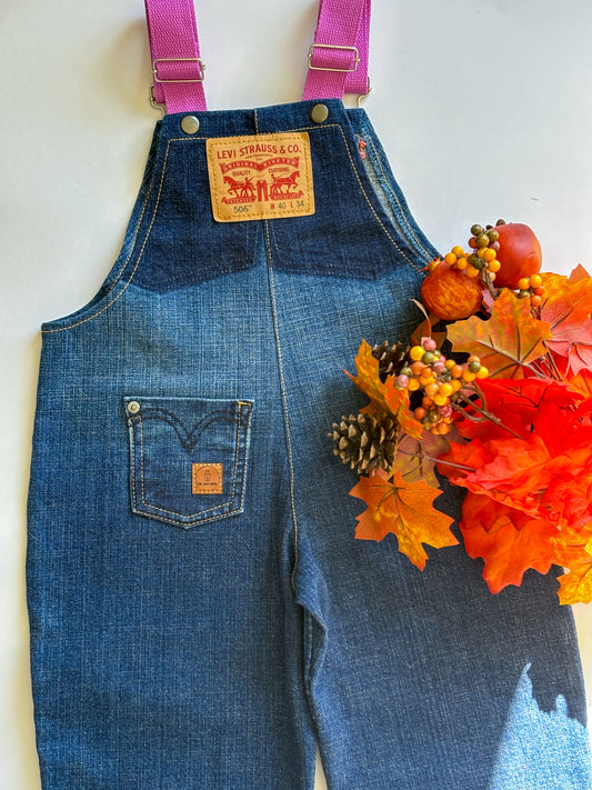 Floral & Star Dungarees, 4-5 Years