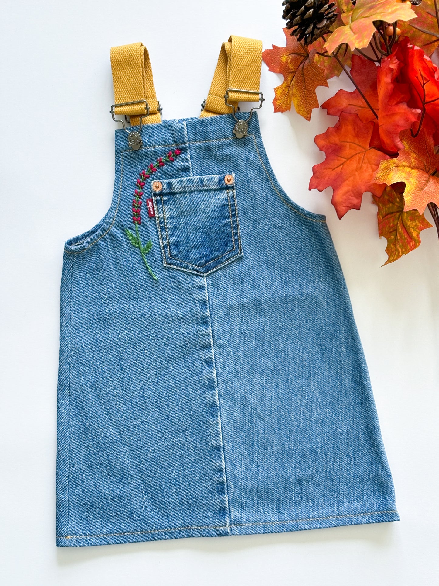 Floral Dungaree Dress, 2-3 Years