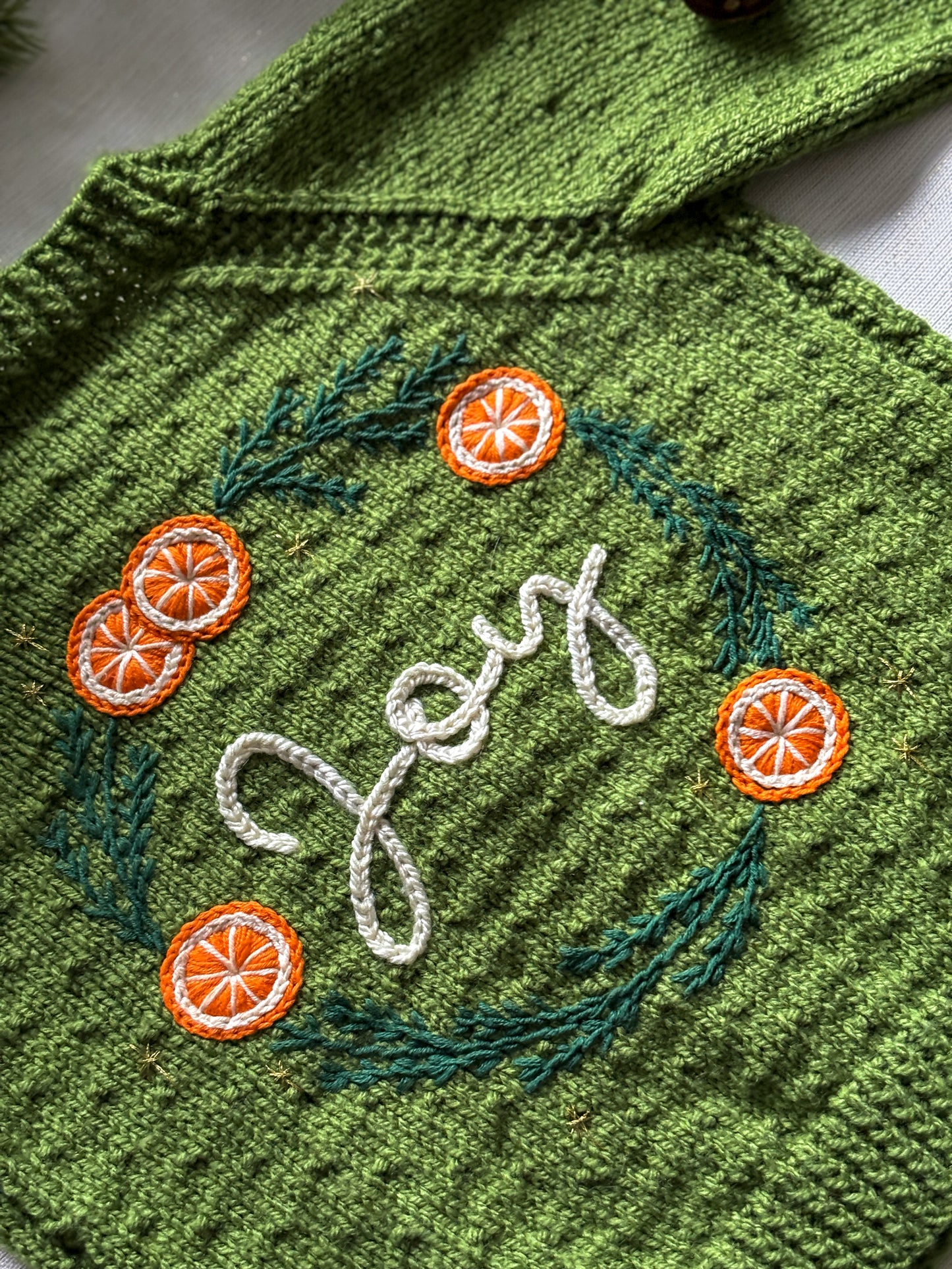 Joy wreath cardigan 2-3 years