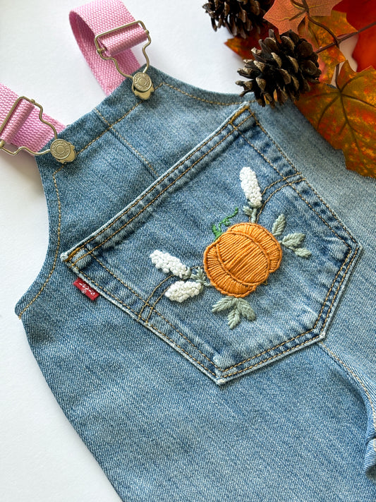 Pumpkin Dungarees, 6-12 months