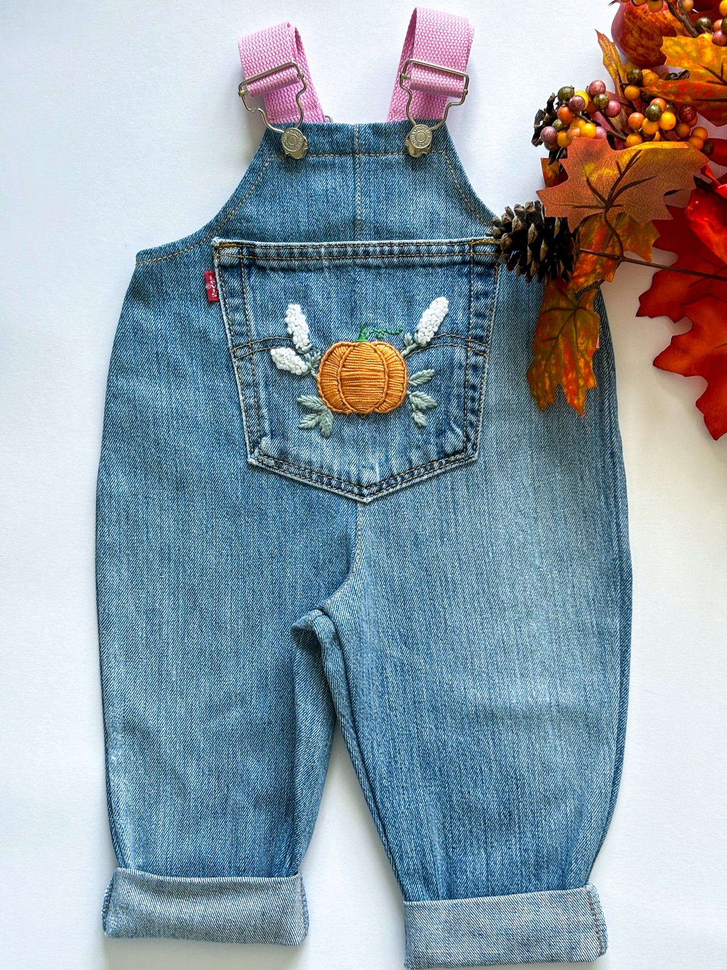 Pumpkin Dungarees, 6-12 months