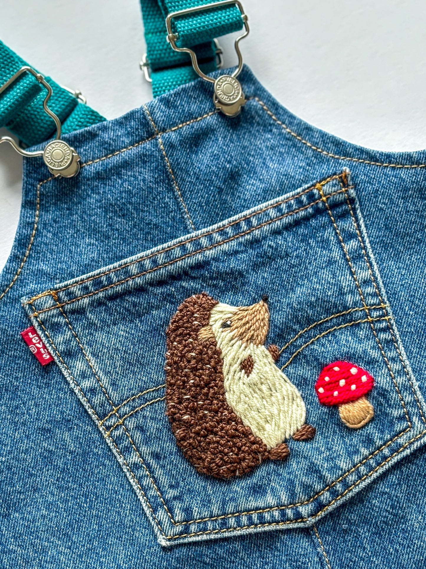 Hedgehog Dungarees, 6-12 months