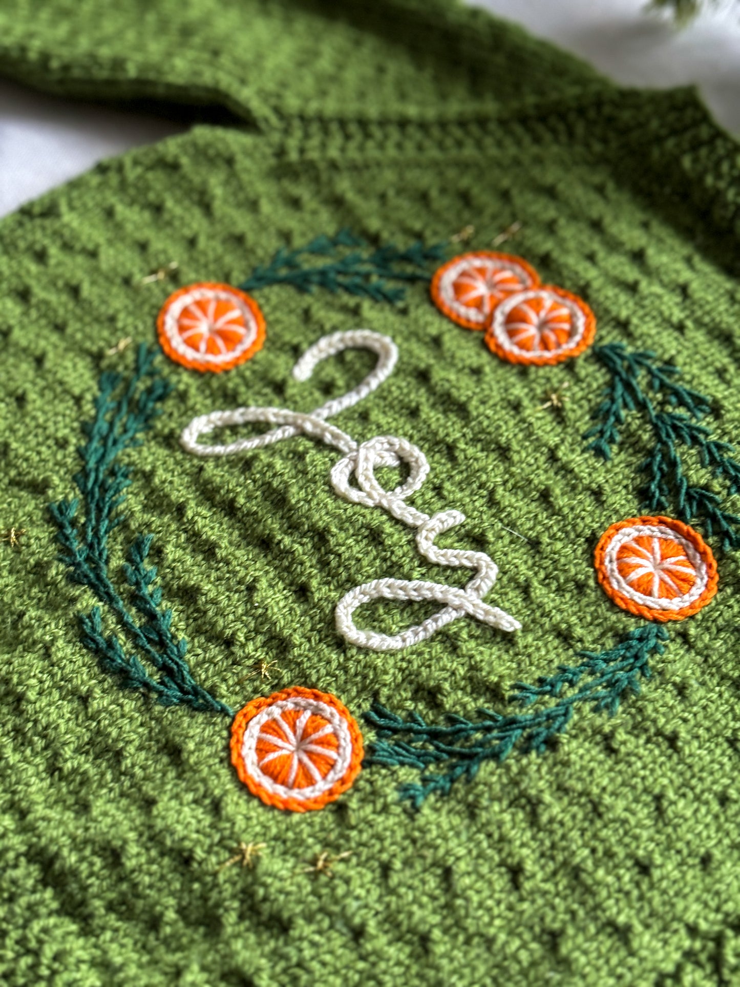 Joy wreath cardigan 2-3 years